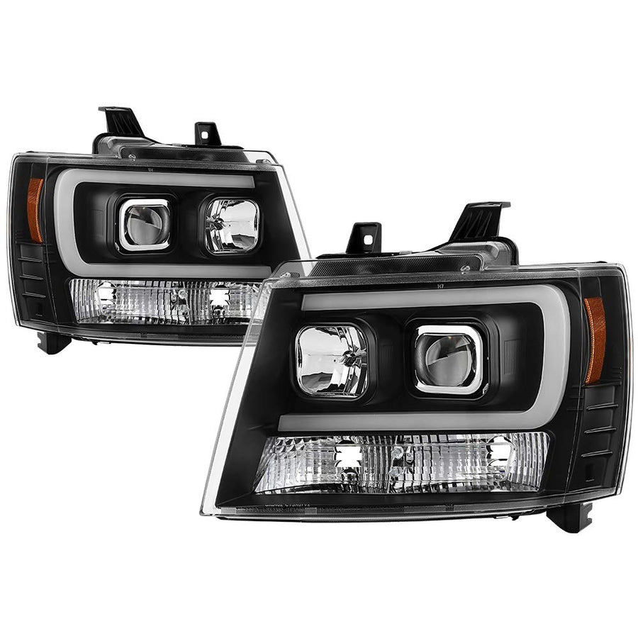 07-14 Chevy Suburban/Tahoe Spyder V2 Projector Headlights LED Turn Sig Black PRO-YD-CSUB07V3-SB-BK