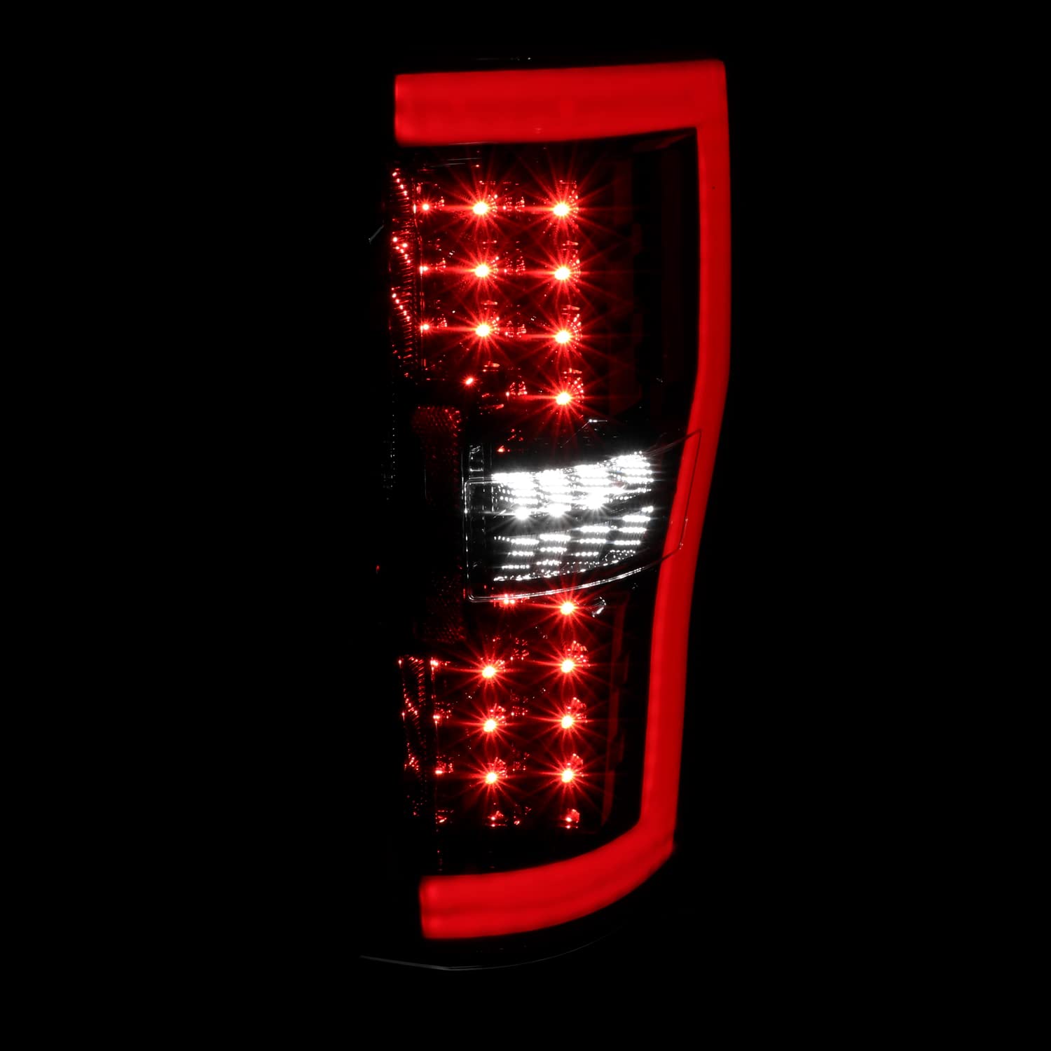 Pearl Black SPEC-D TUNING LED Tail Lights w/Red LED Tube Compatible with 2017-2019 Ford F250/350/450/550, Left + Right Pair Tail Lamp Assembly