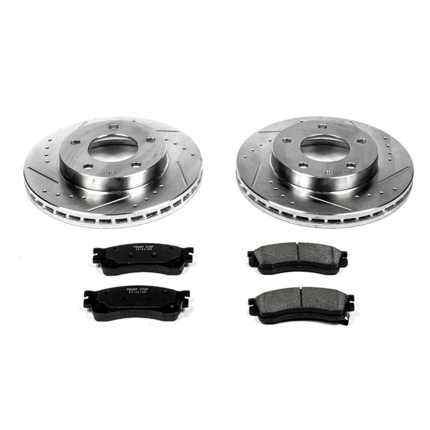 Z23 Power Stop K788 Brake Pads with Drilled & Slotted Brake Rotors Kit For Mazda Protege 2001-2003, Mazda Protege5 2002-2003 [Model Specific]
