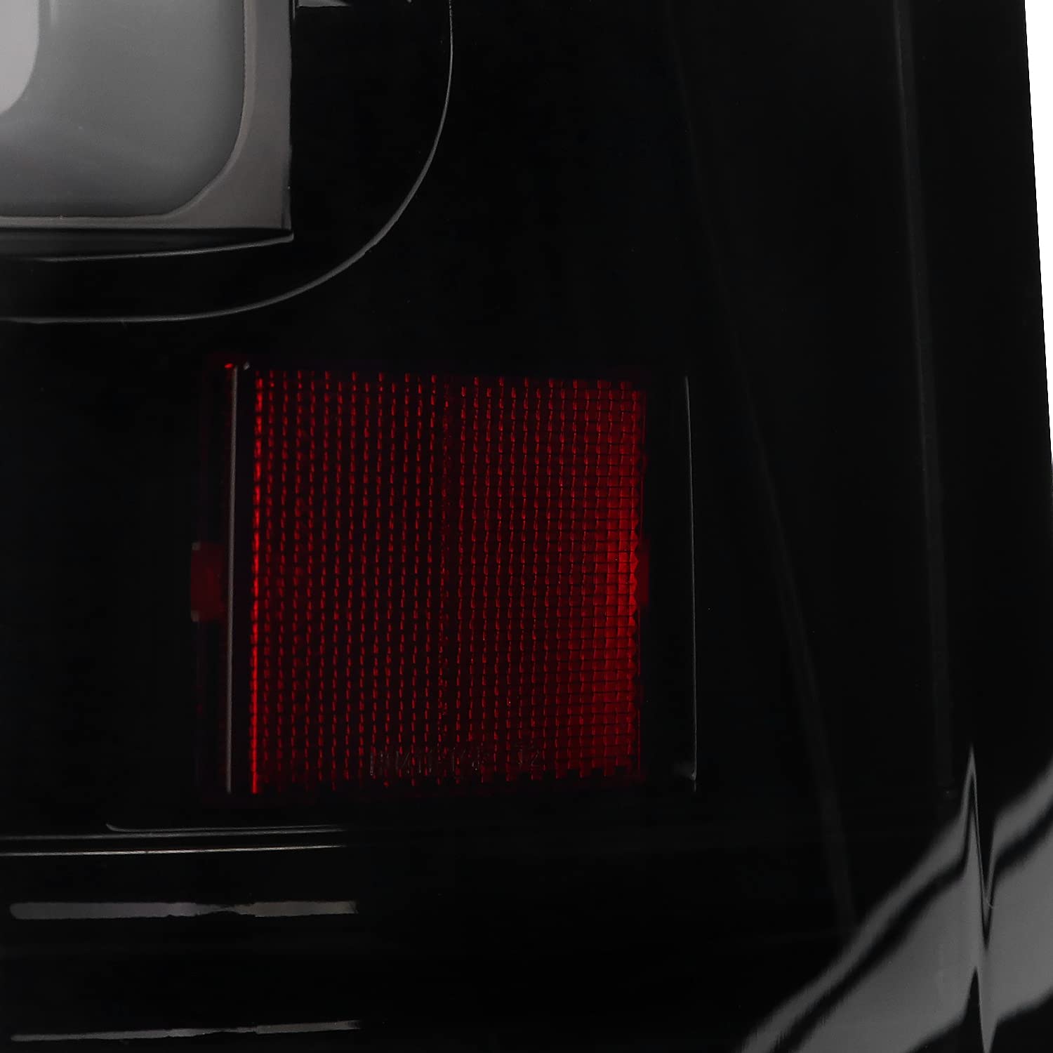 Glossy Black Smoke SPEC-D TUNING LED Tail Lights w/White LED Light Bar Compatible with 2007-2013 GMC Sierra 1500, 2007-2014 GMC Sierra 2500HD/3500HD, Left + Right Pair Assembly