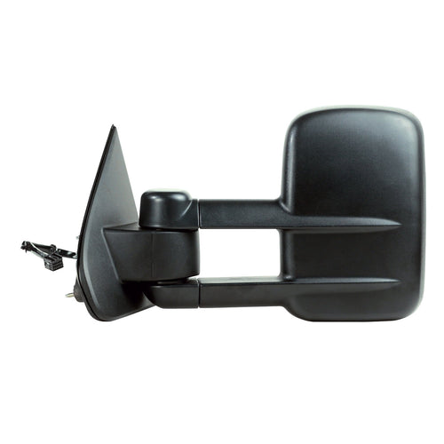 K Source Extendable Driver Side Towing Mirror For 2014-2019 Silverado/Sierra Pick-Up Full Size. 1st Design, Textured Black, Heated Power, Dual Lens, Foldaway