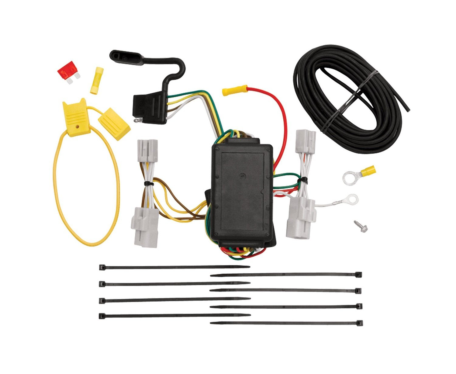 Tekonsha T-One® 118412 T-Connector Harness, 4-Way Flat, w/Circuit Protected ModuLite® Module, Compatable with 2006-2012 Toyota RAV4, 2008-2010 Toyota Sequoia,Black