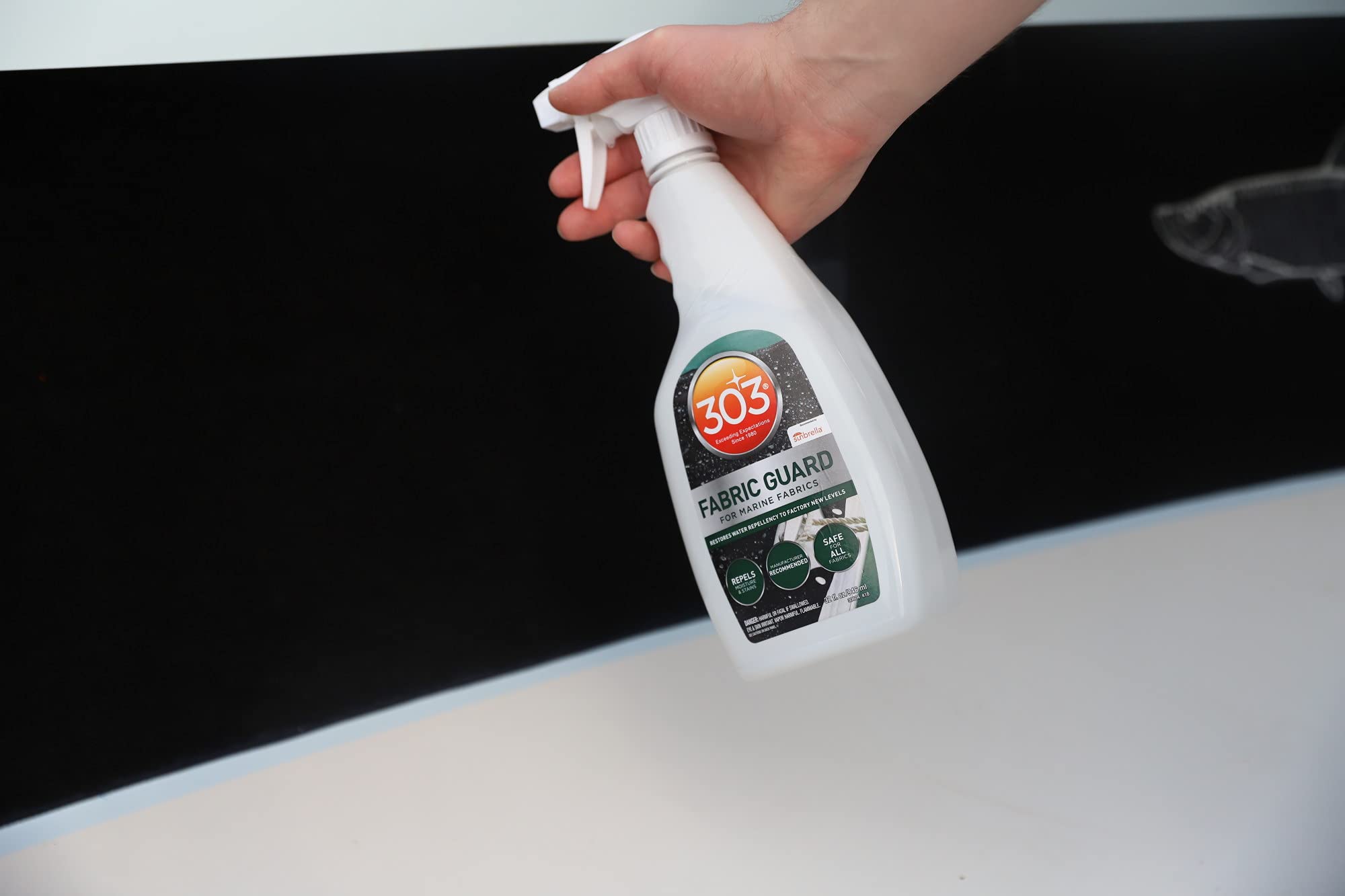 303 Marine Fabric Guard - Restores Repellency Water and Stain To Factory New Levels, Simple and Easy To Use, Manufacturer Recommended, Safe For All Fabrics, 32oz (30604CSR)