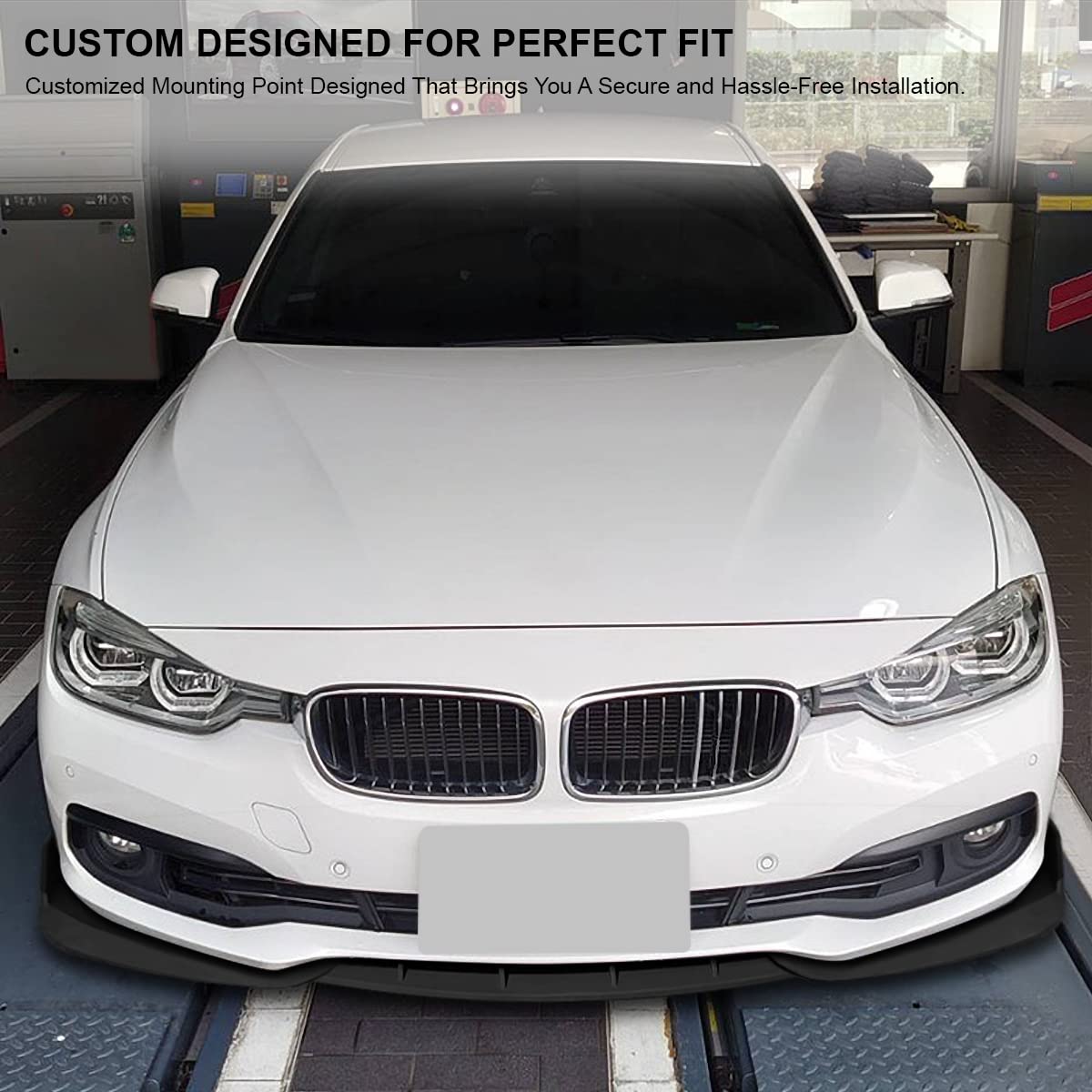 Matte Black Spec-D Tuning Front Bumper Lip Spoiler Splitter Body Kits Compatible with Ford F30 F35 2016-2019