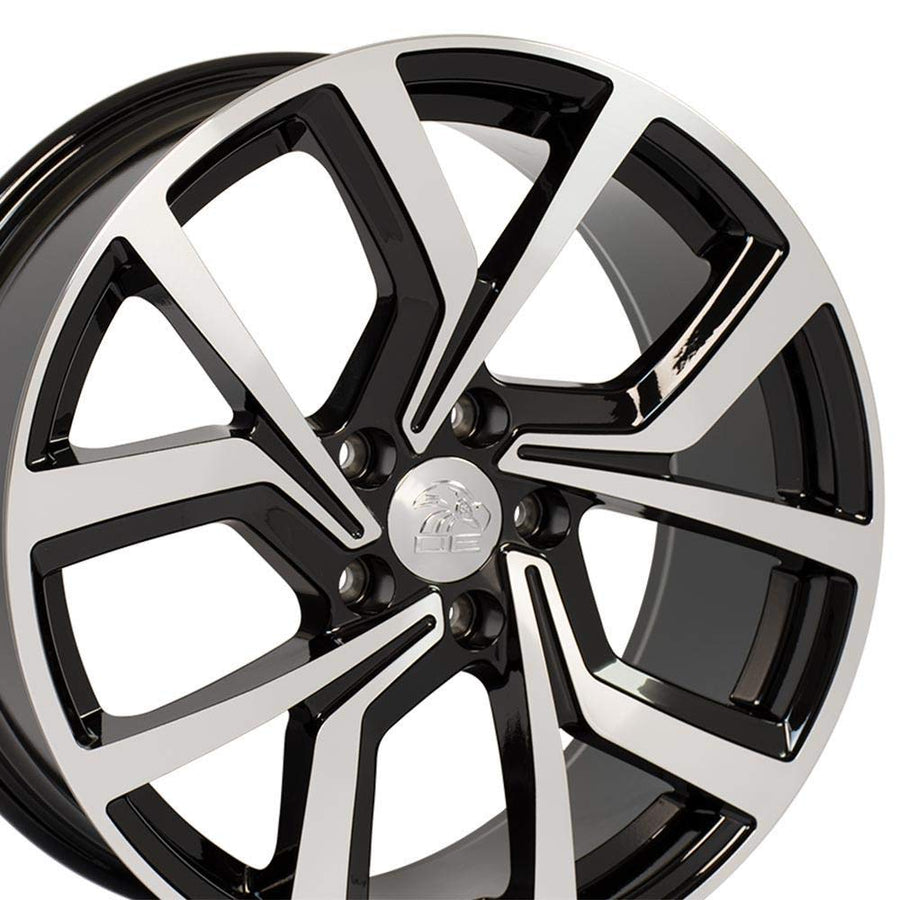 VW29-18080-5112-42MB OE Wheels 18" Replica Wheel VW28 Fits Volkswagen GTI Rim 18x8 Black Mach'd Wheel ET42