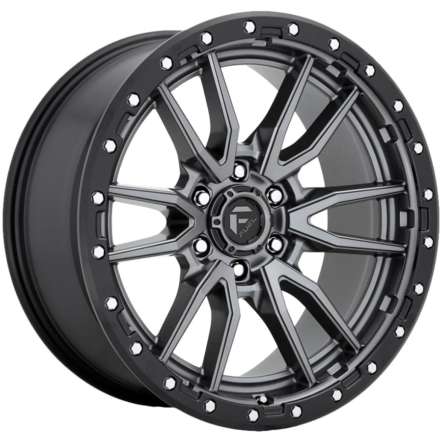 FUEL OFF-ROAD 20X9 D680 REBEL, 6X5.5, 5.79, 20mm MATTE GUN METAL BLACK BEAD RING - D68020908457
