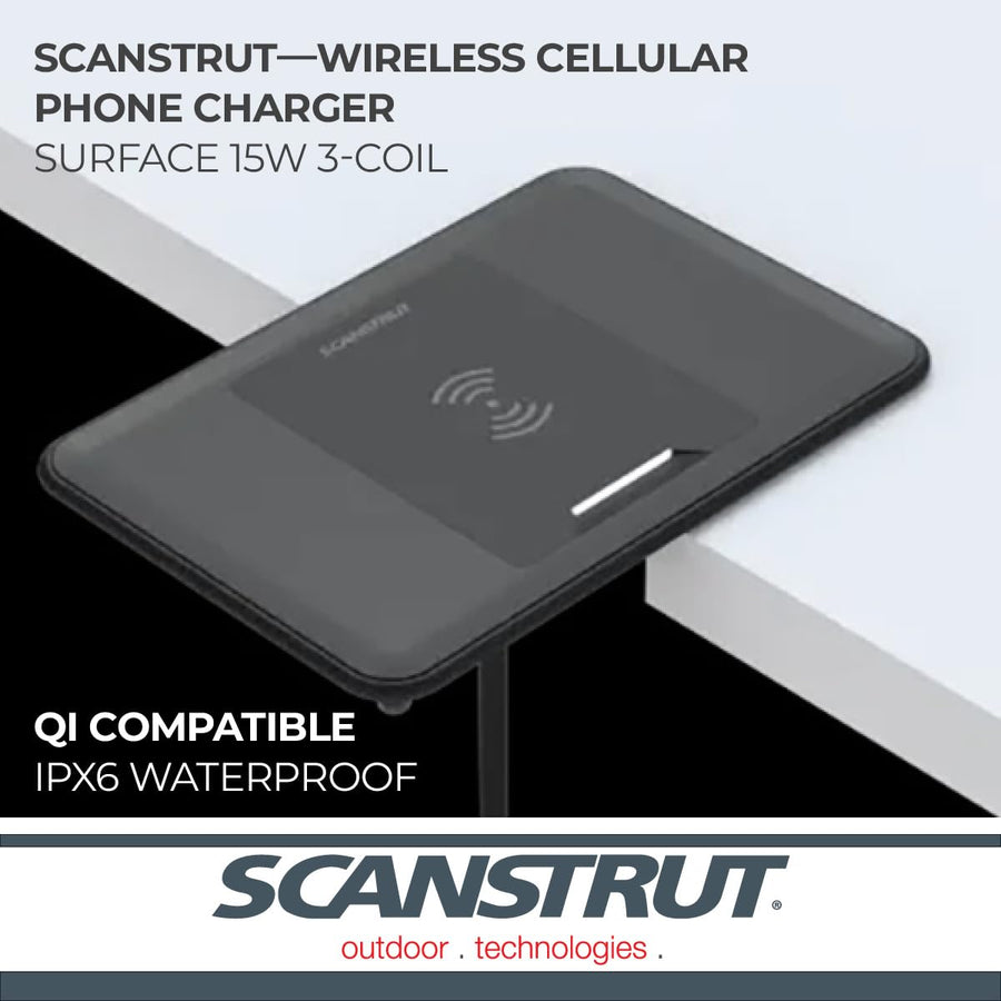 Scanstrut 15W SC-CW-2GT Waterproof Surface Wireless Charger 3-Coil