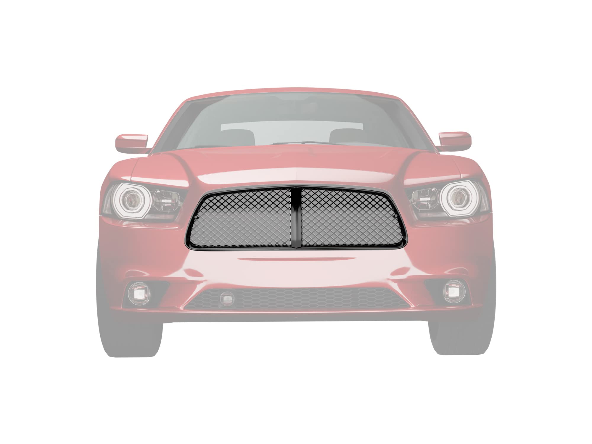 7147676 Armordillo USA Mesh Front Hood Grille - Gloss Black Fits 2011-2012 Dodge Charger