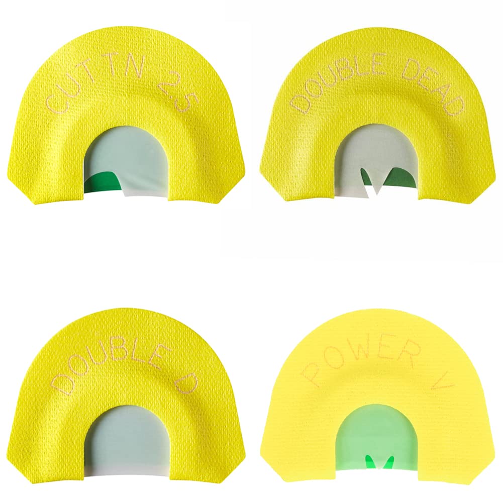 HS Strut Hunters Specialties Fearsome 4 Premium Flex Hunting Realistic Sounds Diaphragm Turkey Call 4-Pack, Black