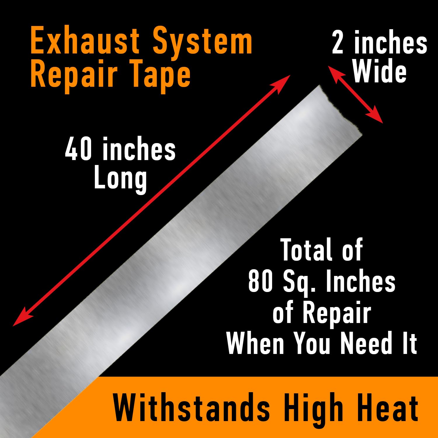 Muffler Repair Kit: ABRO Exhaust Tape, High Temp Aluminum Bonding Agent Exhaust Leak Tape, Fast, Economical, Permanent Solution to Stop Noise and Seal Out Dangerous Fumes, No Special Tools Required