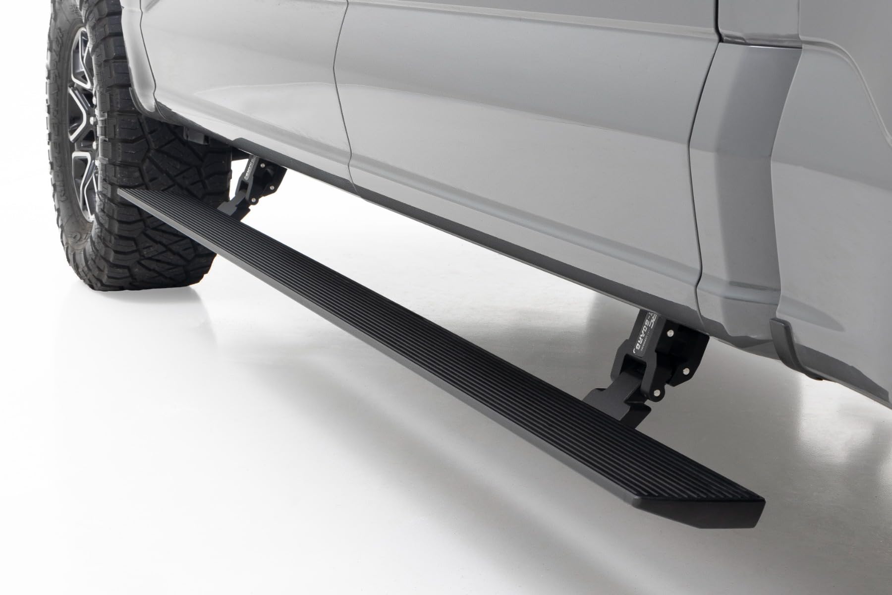 Rough Country Power Running Boards with LED Step Lights for F150 Ford Lightning/250/350/Raptor Super Cab (2015-2025) - Dual Motor Electric Powerstep Board & Retractable Truck Steps