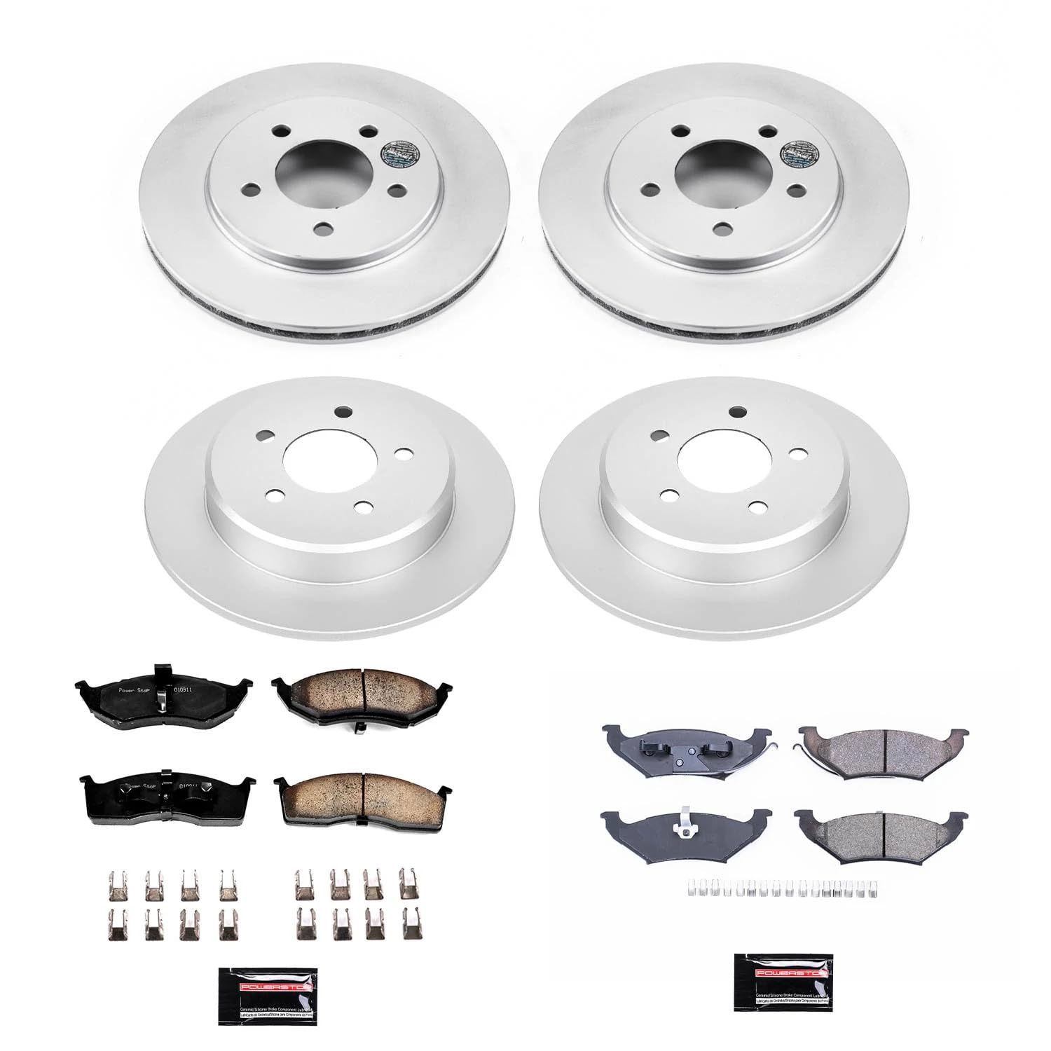 Power Stop Z17 Evolution Geomet Coated Brake Kit For Chrysler Town & Country, Dodge Grand Caravan, Plymouth Grand Voya, Plymouth Voyager [Model Specific]