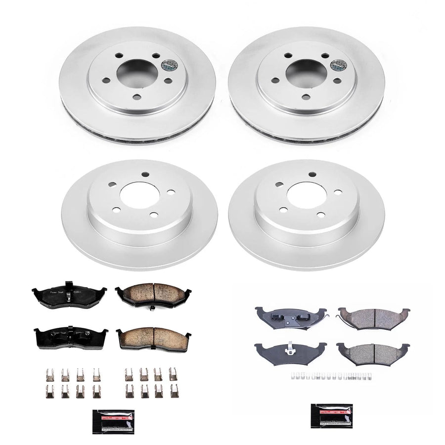 Power Stop Z17 Evolution Geomet Coated Brake Kit For Chrysler Town & Country, Dodge Grand Caravan, Plymouth Grand Voya, Plymouth Voyager [Model Specific]