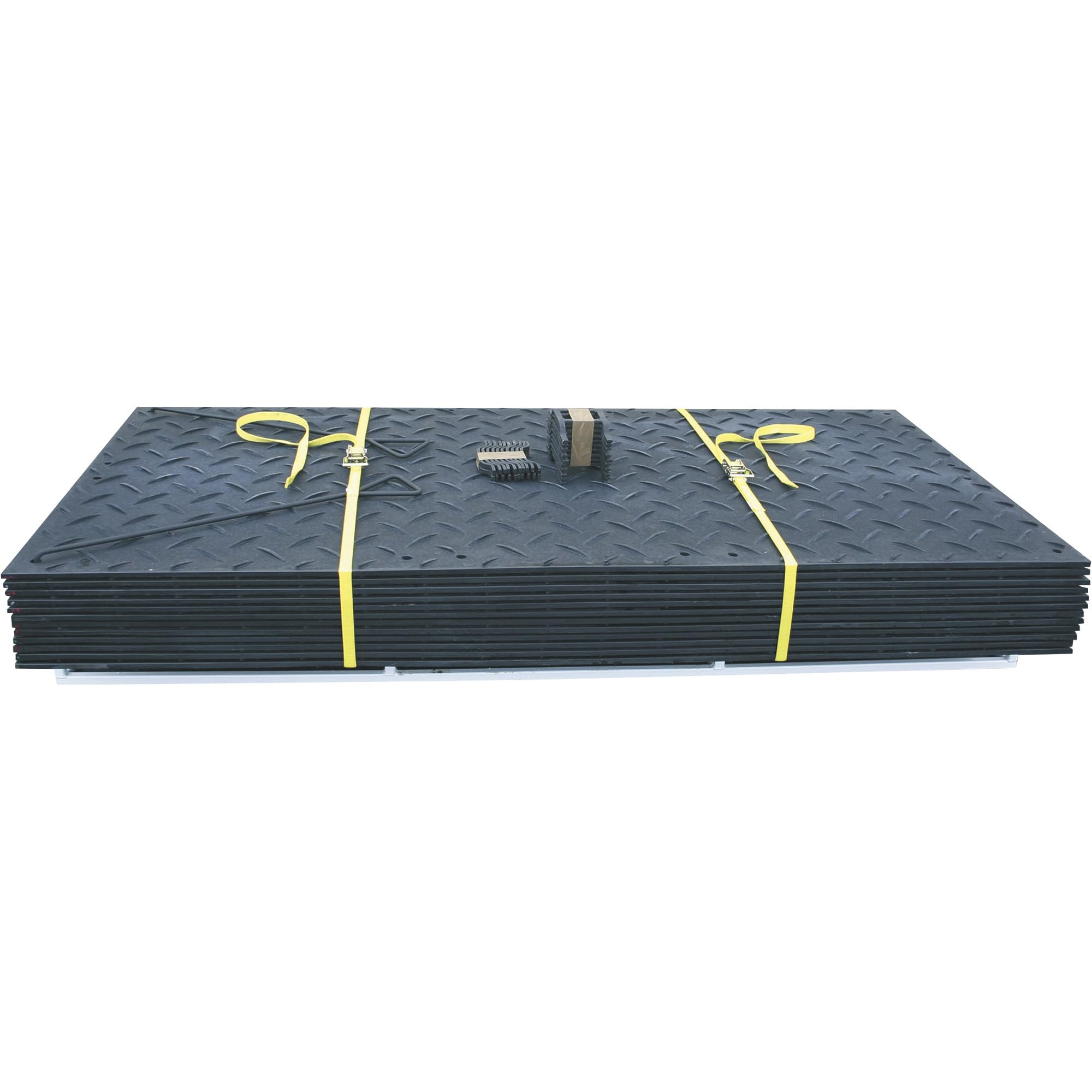 TuffTrak Ground Protection Mat AlturnaMAT Pak - 12-Pc. Set, Black, 8ft.L x 3ft.W, Diamond Plate Tread Design, Model Number AMCP3