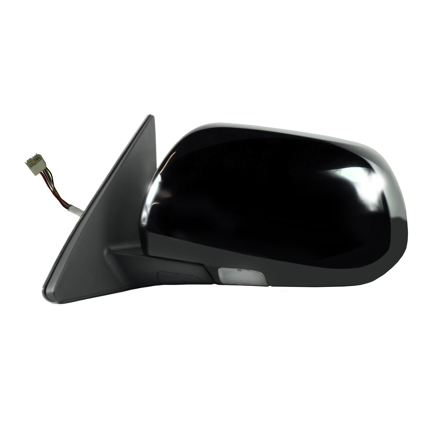 Toyota Highlander Driver Side Mirror, JP Built, Highlander Hybrid, Textured Black w/PTM Cover, Puddle lamp, Foldaway, Heated Power