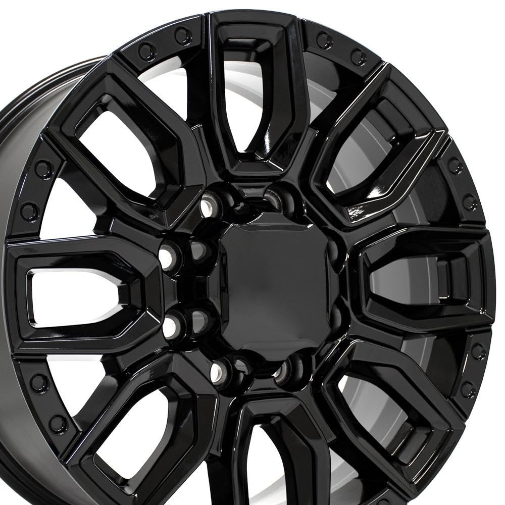 20 Inch OE Wheels CV97B Rim Fits GMC Sierra 2500/3500 Denali Style 8x180 20x8.5 Gloss Black - Hollander 14125 (1)