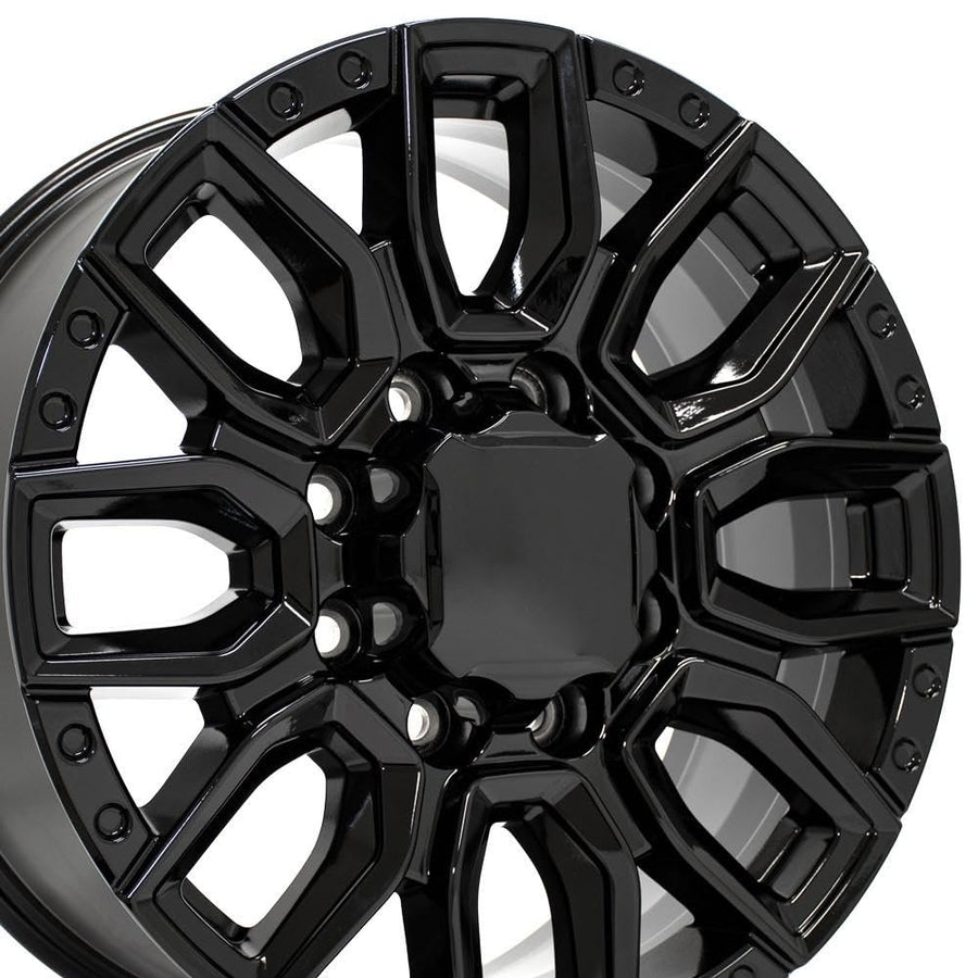 20 Inch OE Wheels CV97B Rim Fits GMC Sierra 2500/3500 Denali Style 8x180 20x8.5 Gloss Black - Hollander 14125 (1)