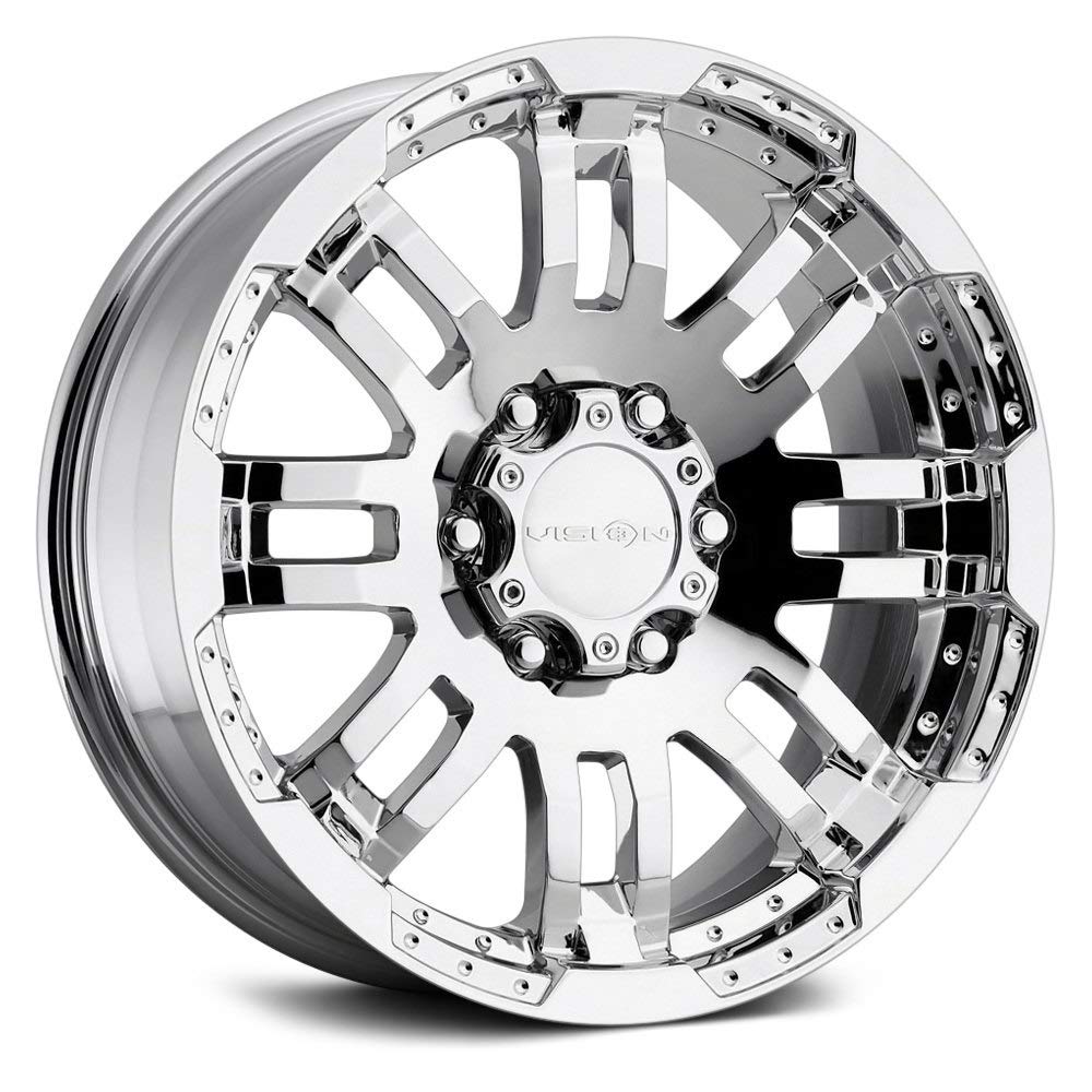 Vision 16 Warrior Chrome Wheel / Rim 6x130 & with a 45mm Offset and a 84 Hub Bore. Partnumber 375-6663C45