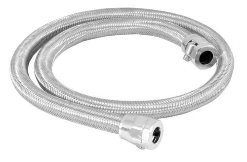 3/8" x 3' Stainless Steel Flex Fuel Line Kit with Chrome Clamps Spectre Performance (29498)