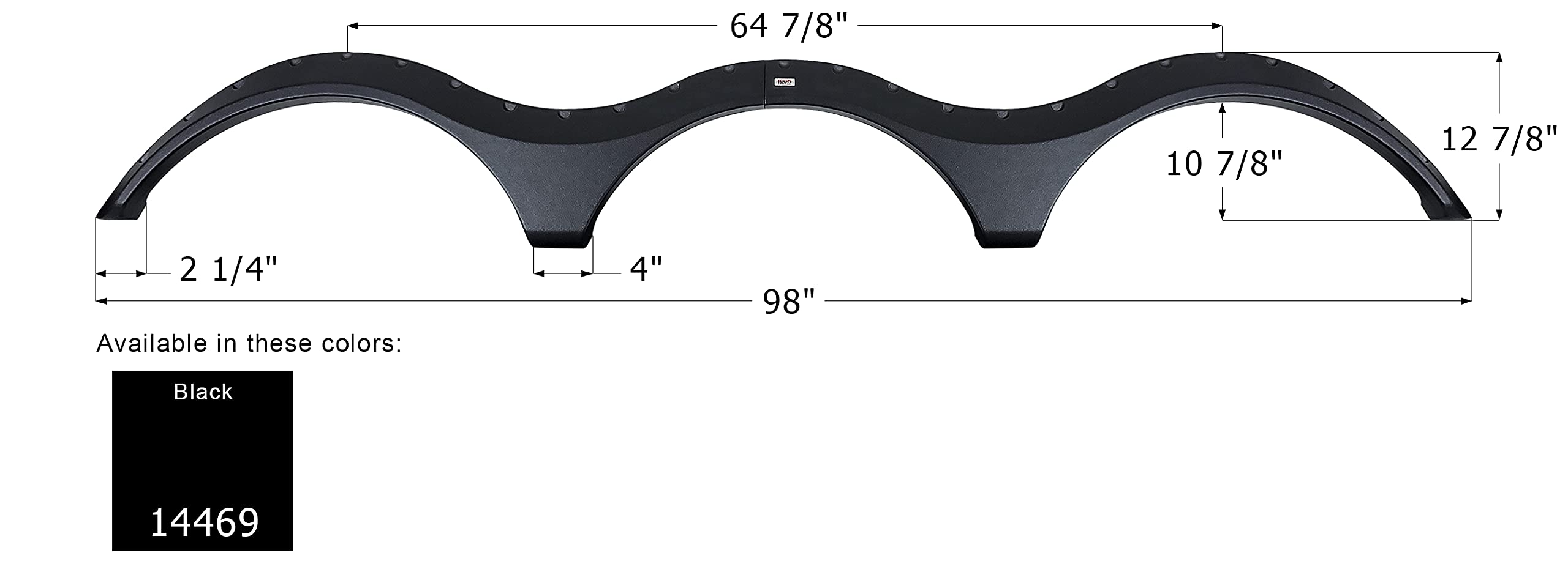 Fender Skirt ICON 14469, Triple, Keystone, FS4469, Black