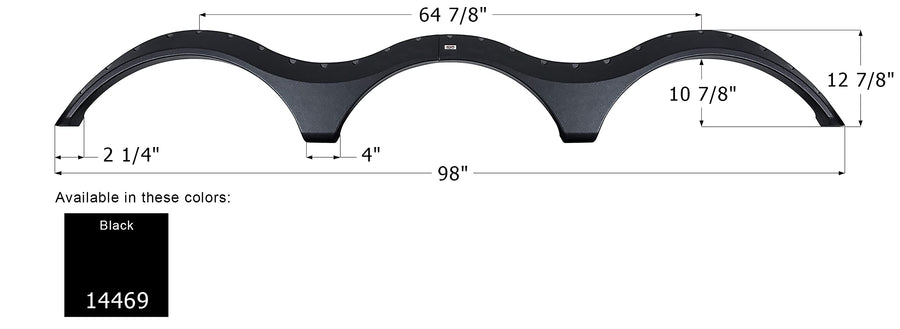 Fender Skirt ICON 14469, Triple, Keystone, FS4469, Black
