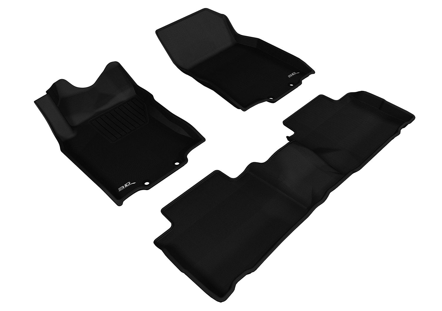Custom Fit 3D MAXpider Kagu Floor Mat (Black) Compatible with Nissan Rogue 2014-2020 - Full Set