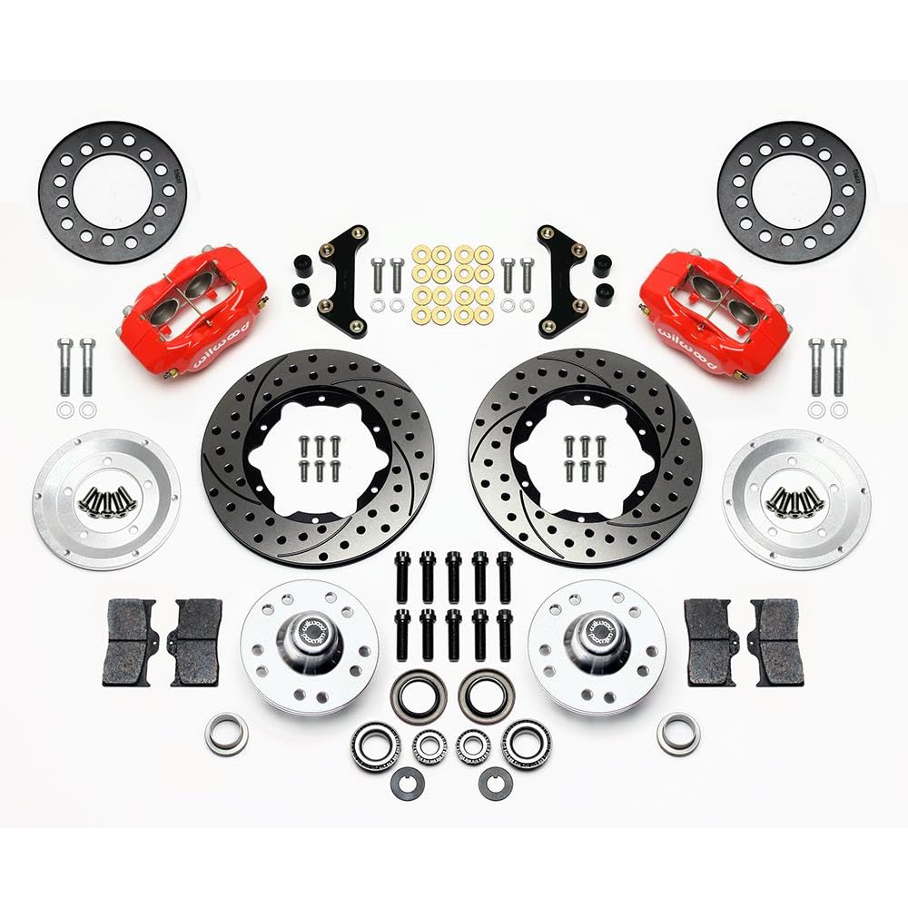 FDL Front Kit WILWOOD 140-11811-DR, 11.00", Drill-Red 49-54 Chevy / 53-62 Corvette
