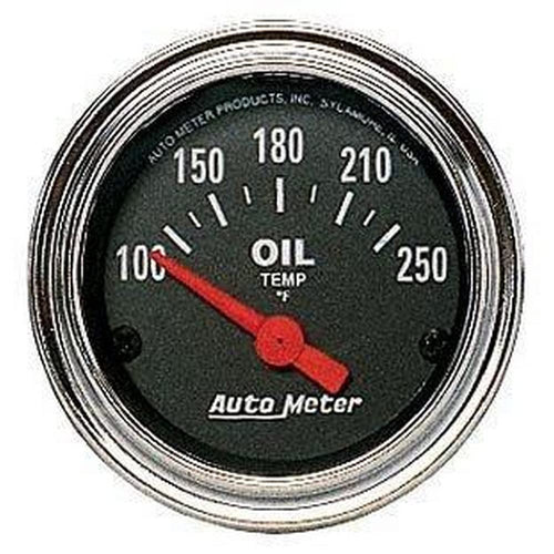 Electric Auto Meter 2542 Traditional Chrome Oil Temperature Gauge