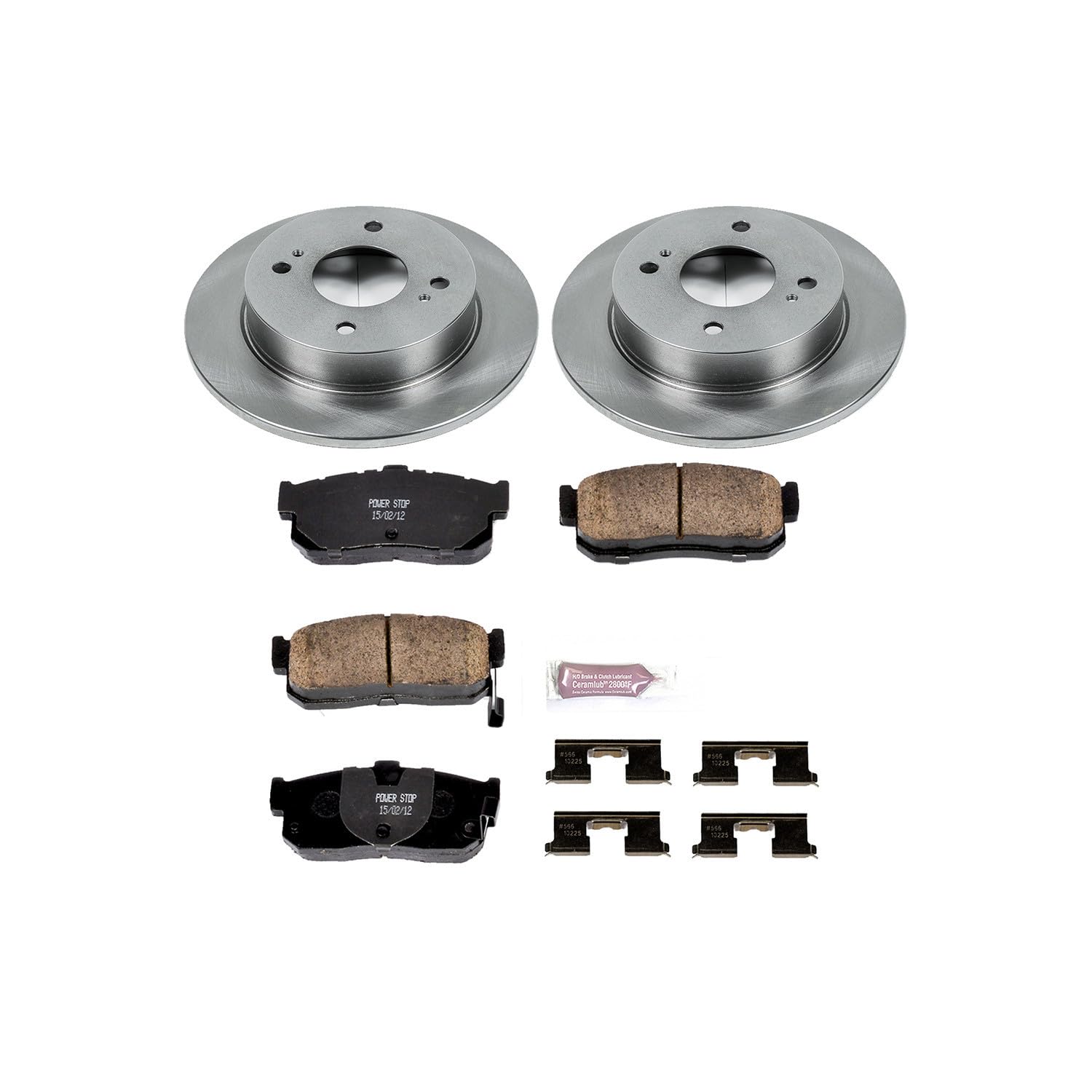 POWERSTOP Autospecialty KOE740 Rear Replacement Brake Kit-OE Brake Rotors & Ceramic Brake Pads For INFINITI G20, INFINITI G20, Nissan Altima, Nissan Sentra [Model Specific]