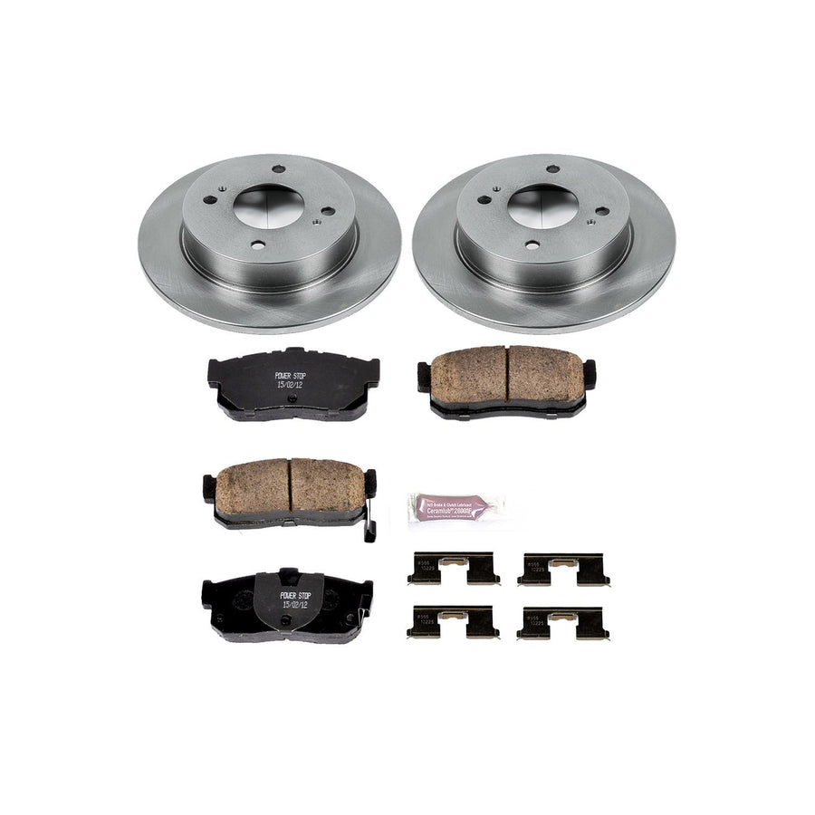 POWERSTOP Autospecialty KOE740 Rear Replacement Brake Kit-OE Brake Rotors & Ceramic Brake Pads For INFINITI G20, INFINITI G20, Nissan Altima, Nissan Sentra [Model Specific]