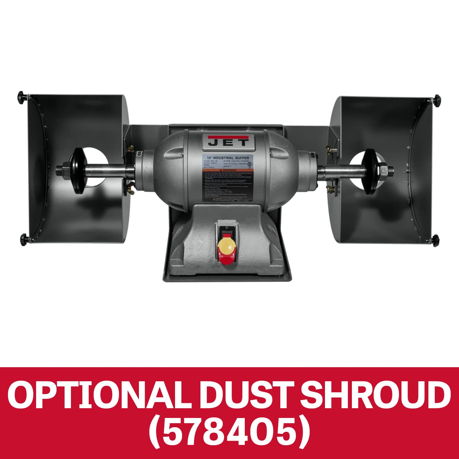 JET 12-Inch Buffer Industrial, 1800 RPM, 2 HP, 230V 1Ph (Model IBG-12SSB)