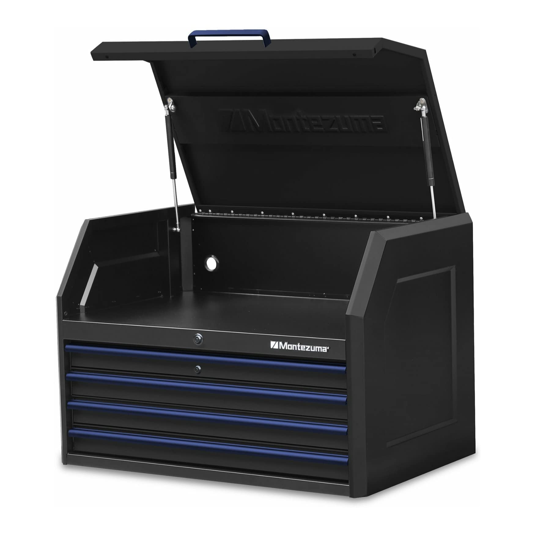 Montezuma Tool Box - 36" X 24" Tool Chest With 4 Drawer Multiple Power Outlets & Black Powder Coat Finish - M362404CH