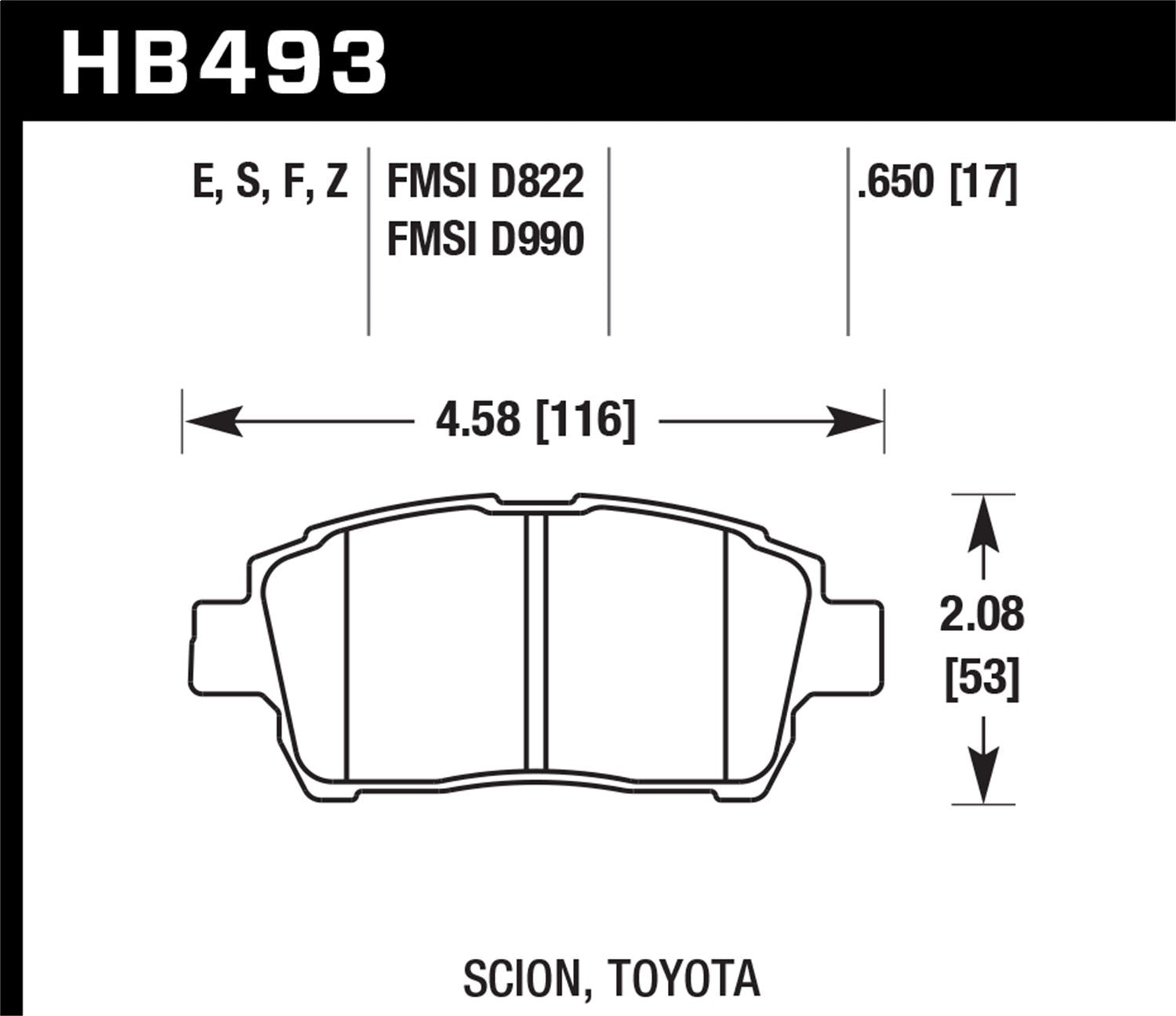 Hawk Performance Blue HB493E.650 9012 Motorsport Brake Pads