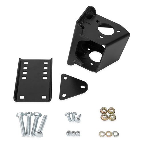 Camco Bolt-On Trailer Tongue Jack Relocation Kit | Allows for Easy Trailer Relocation | Provides Ample Tailgate Clearance Without Obstruction | for 3-Bolt & A-Frame Style Tongue Jacks (50015), Black