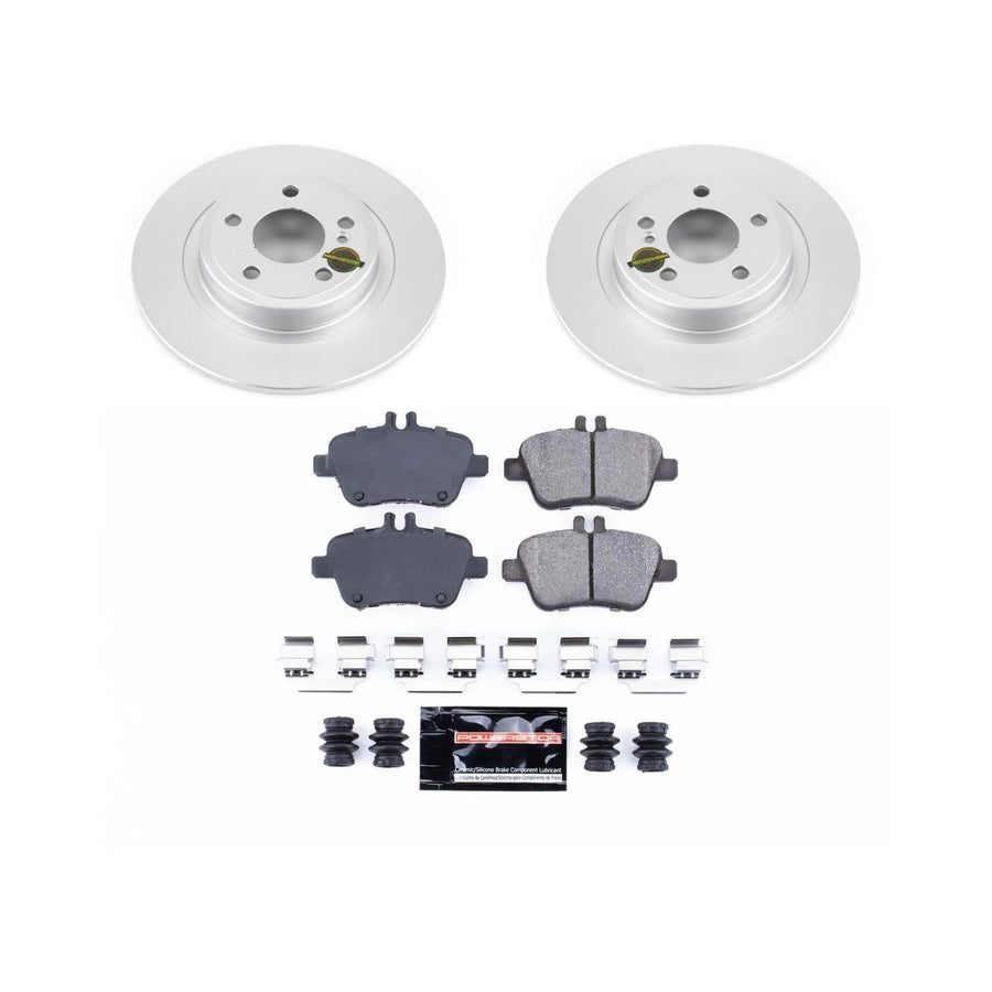 Power Stop CRK6894 Rear Brake Kit- Coated Brake Rotors and Z23 Ceramic Brake Pads For Mercedes-Benz SLC300, Mercedes-Benz SLK250, Mercedes-Benz SL [Model Specific]
