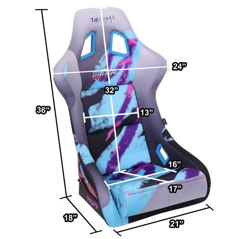 NRG Innovations Left, Right Front Prisma Fixed Back Bucket Racing Seat Compatible With Vehicle with Aftermarket Seat Brackets, 24" W X 36" H X 18" D, NRG-FRP-302-RETRO