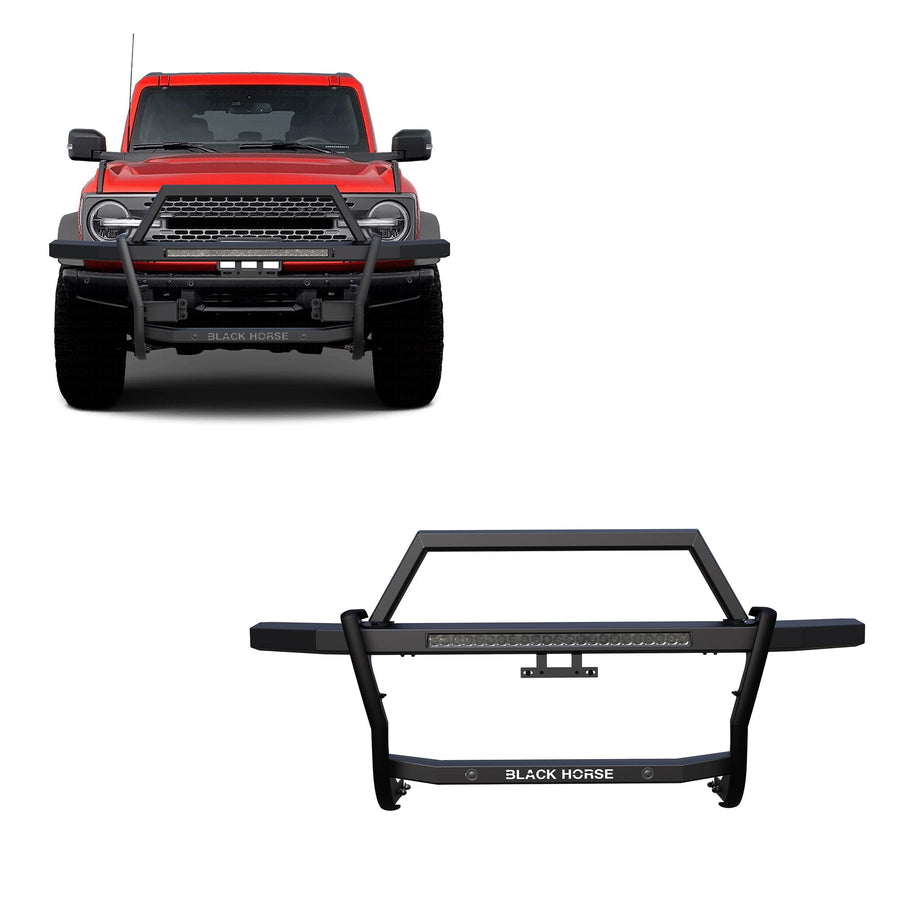 Rambler Grille Guard Kit Black Horse Modular Black Compatible with 2021-2024 Ford Bronco-RAGF20-K1