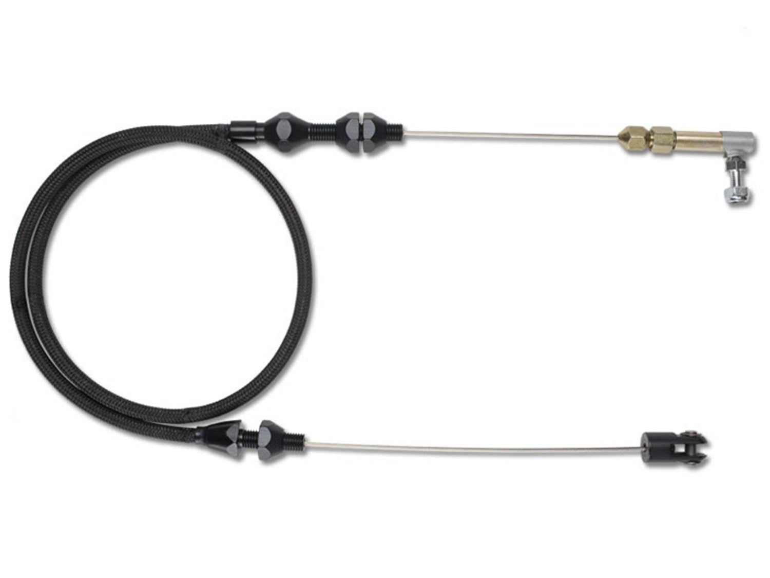 36" Black Stainless Steel Housing Hi-Tech Throttle Cable Kit Lokar (XDP-1000HT36) with Spring and Bracket