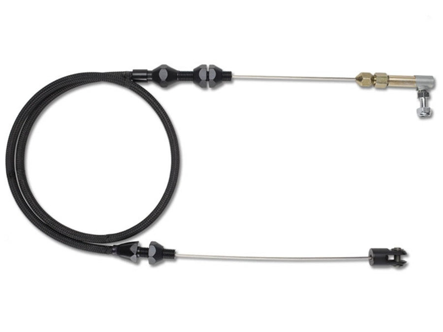 36" Black Stainless Steel Housing Hi-Tech Throttle Cable Kit Lokar (XDP-1000HT36) with Spring and Bracket