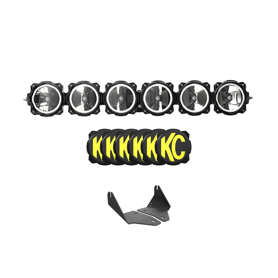 Polaris RZR Turbo R/Pro XP/Pro S KC Hilites Light Bar Kit - 39" Pro6 Gravity® LED - 6-Light - Light Bar System - 120W Combo Beam