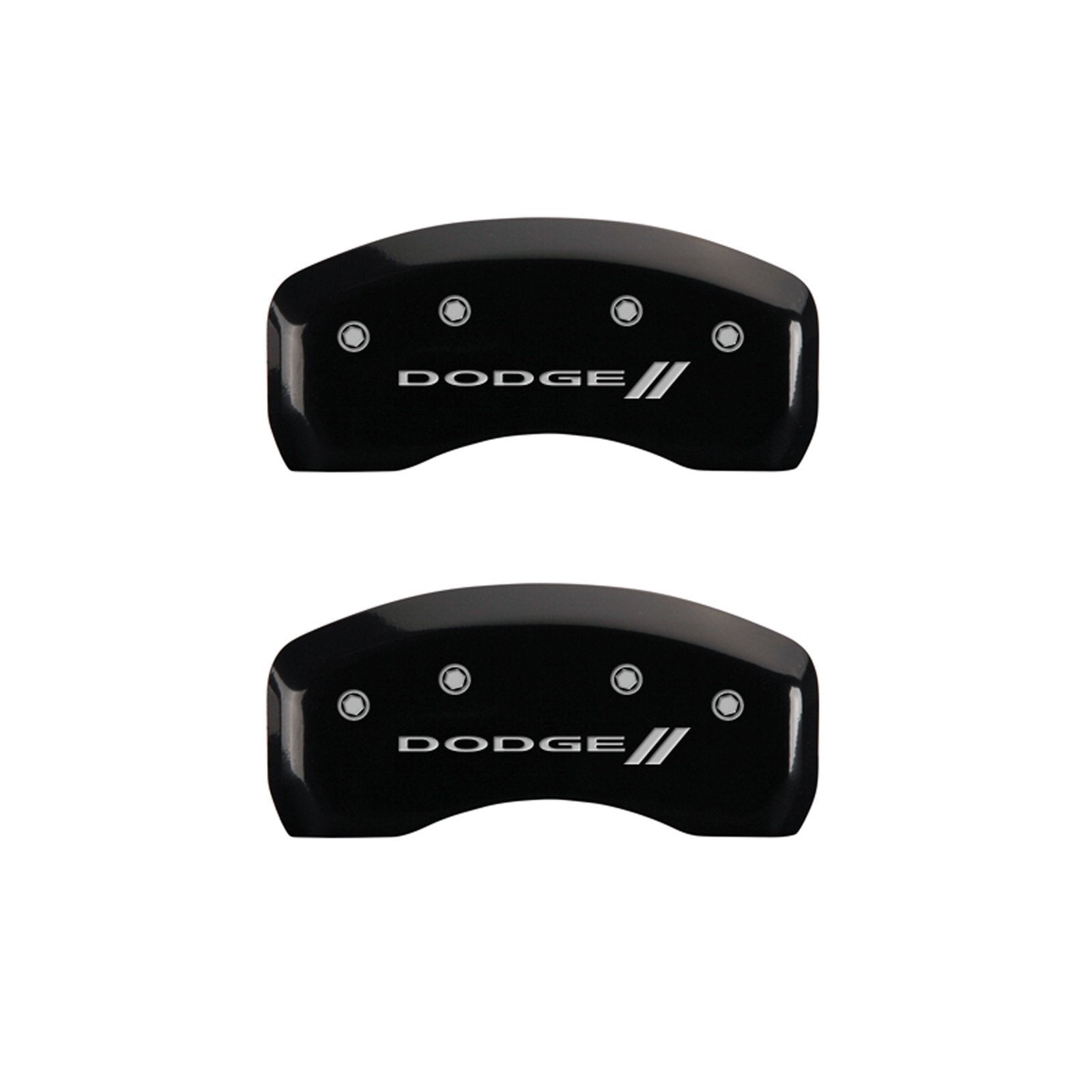 MGP Caliper Covers 'Dodge ll' 12135SDD3BK Engraved Caliper Cover with Black Powder Coat Finish and Silver Characters, (Set of 4)