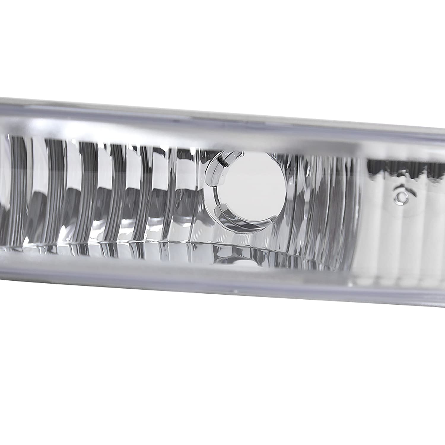 Chrome Halo SMD LED Projector Headlights + Chrome Bumper Lights SPEC-D TUNING Compatible with 1998-2004 Chevy S10, Left + Right Pair Headlamps Assembly