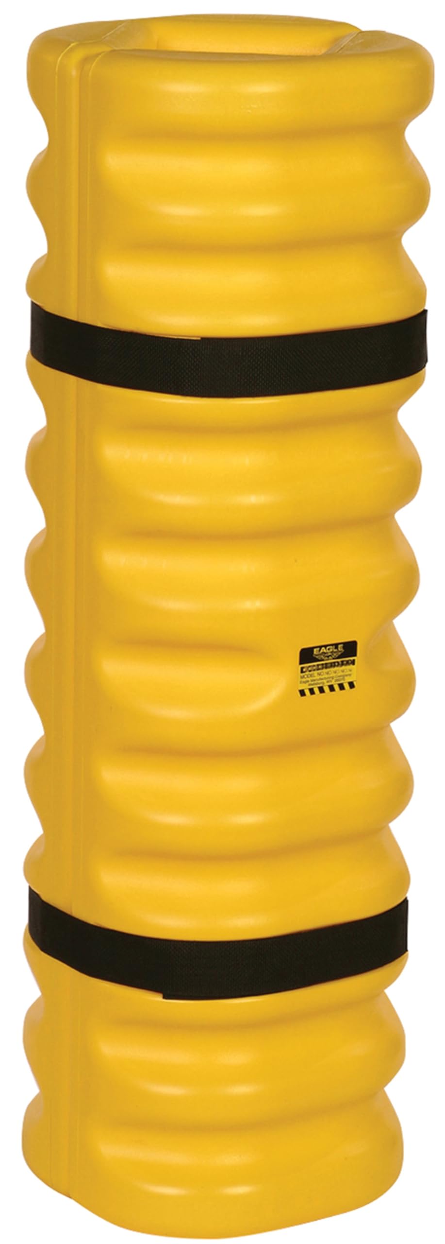 Plastic Eagle Column Protector for 4" - 6" Square Column with Interlocking Halves and Easy-Install Straps, 13" x 13" x 42", High-Density Polyethylene (HDPE), Made in The USA, Yellow, 1704
