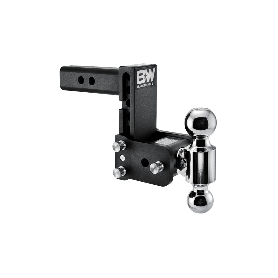 Tow & Stow B&W Trailer Hitches Adjustable Trailer Hitch Ball Mount - Fits 2" Receiver, Dual Ball (2" x 2-5/16"), 5" Drop, 10,000 GTW - TS10037B