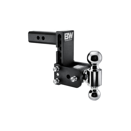 Tow & Stow B&W Trailer Hitches Adjustable Trailer Hitch Ball Mount - Fits 2" Receiver, Dual Ball (2" x 2-5/16"), 5" Drop, 10,000 GTW - TS10037B