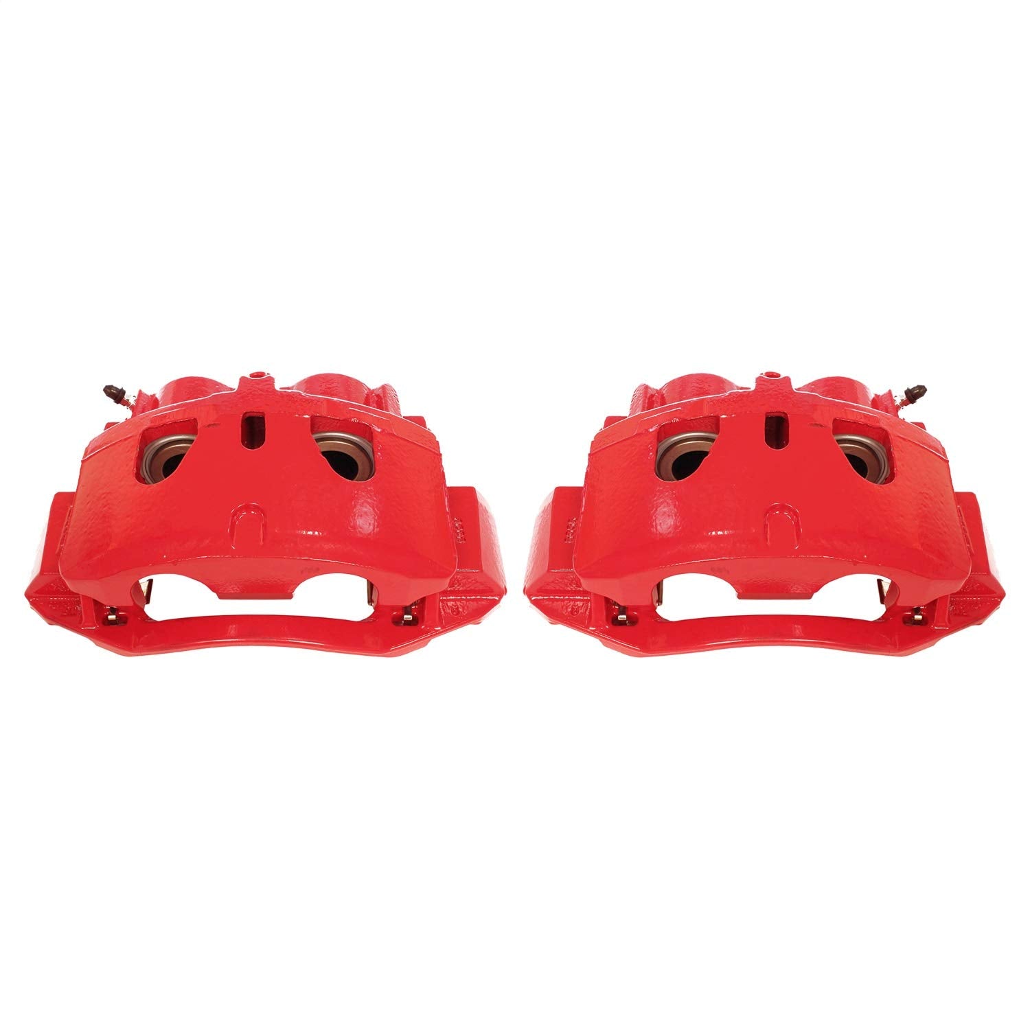 Power Stop Pair of High-Temp Red Powder Coated Calipers Front For Silverado 2500 HD, Silverado 3500 HD, Suburban 3500 HD, Sierra 2500 HD, Sierra 3500 HD [Model Specific]