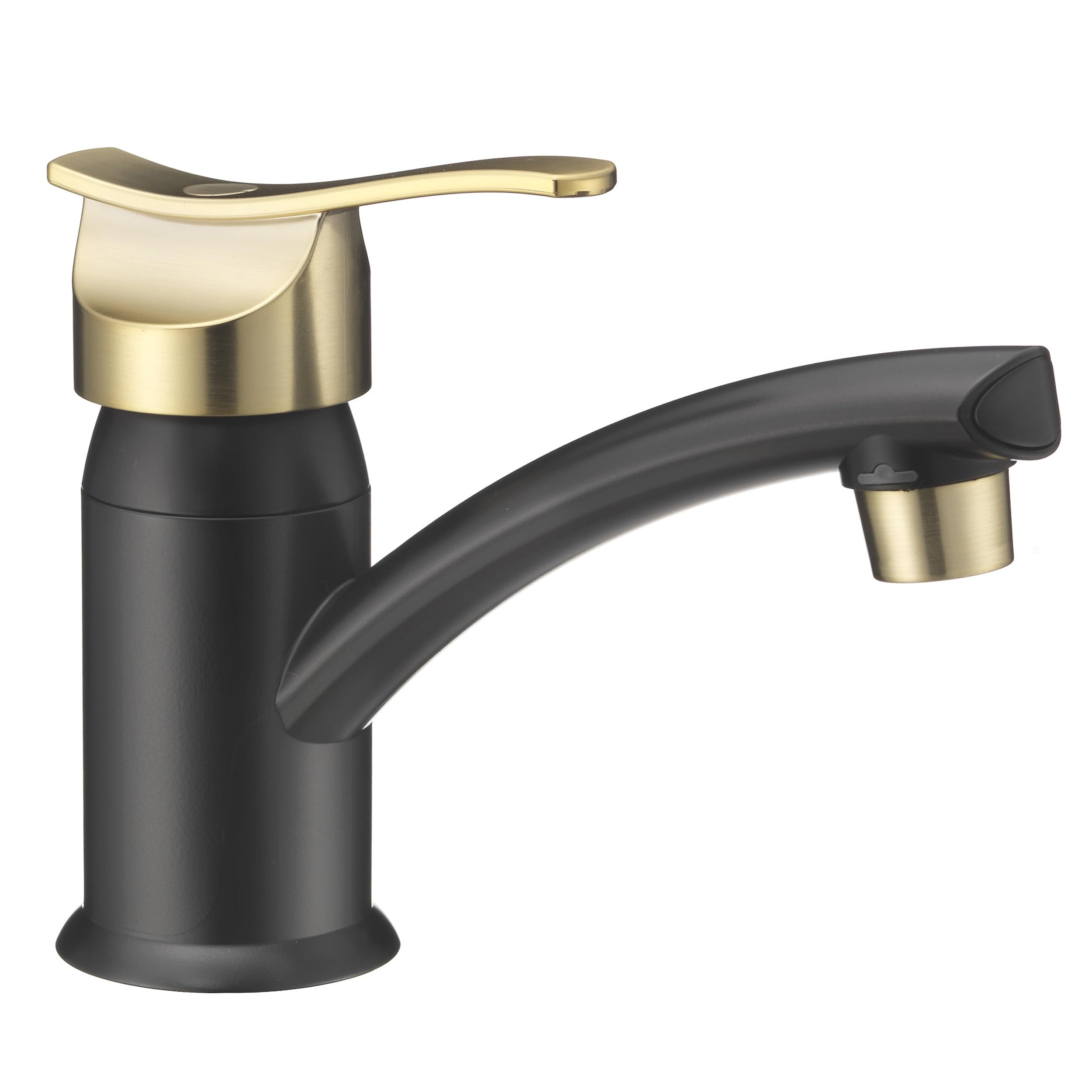 Dura Faucet Streamline RV Single Lever Centerset Lavatory Sink Faucet (Matte Black/Matte Gold)