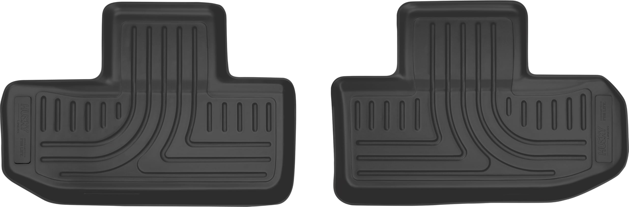 Husky Liners Floor Mats Weatherbeater | Fits 2016-2024 Dodge Challenger, Rear Wheel Dr Only | 2nd Row, 2-pc Black - 14641