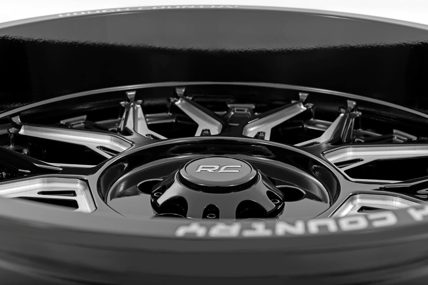 Rough Country One-Piece 86 Series Aluminum Wheel - 20x10, 5x5.0" Bolt Pattern, 19mm Offset, Gloss Black