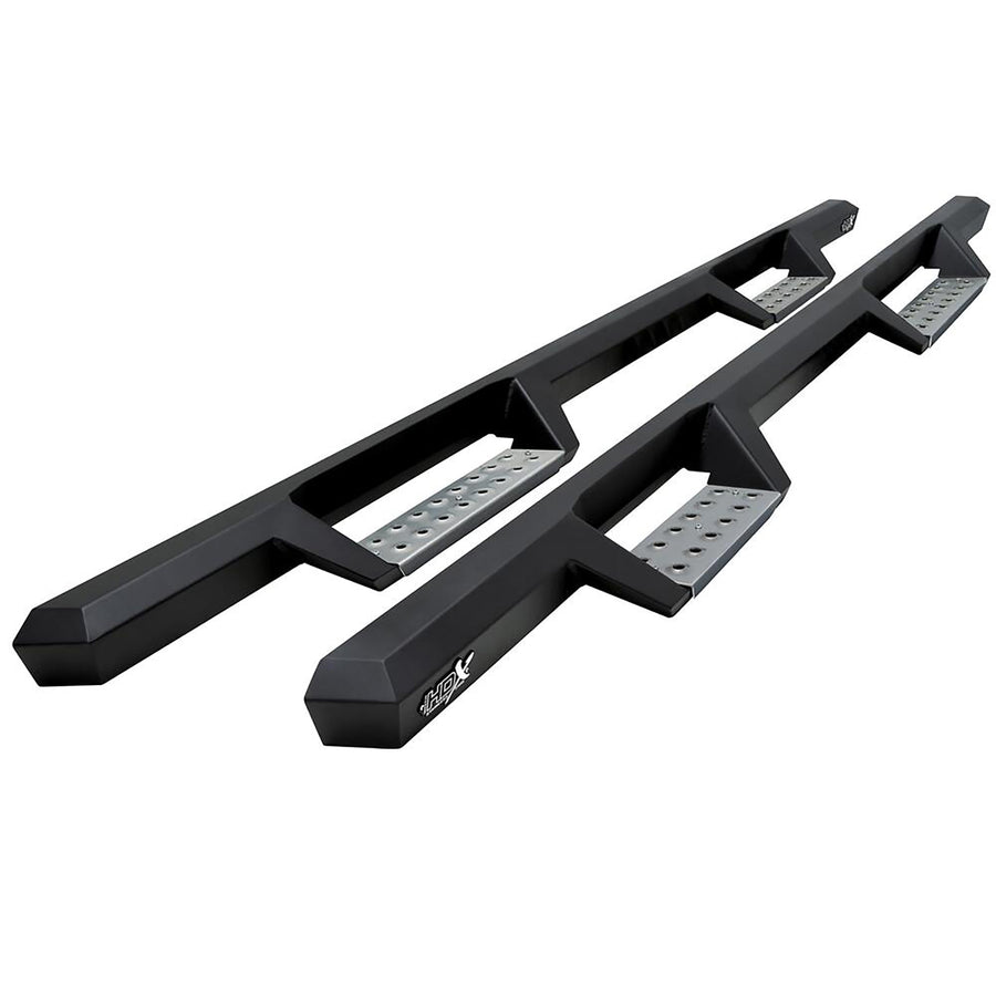 Westin HDX 56-119552 Stainless Drop Nerf Bars fits 2004-2013 Silverado Sierra 1500 2001-2019 Silverado Sierra 2500 3500 Crew Cab Textured Black Pair